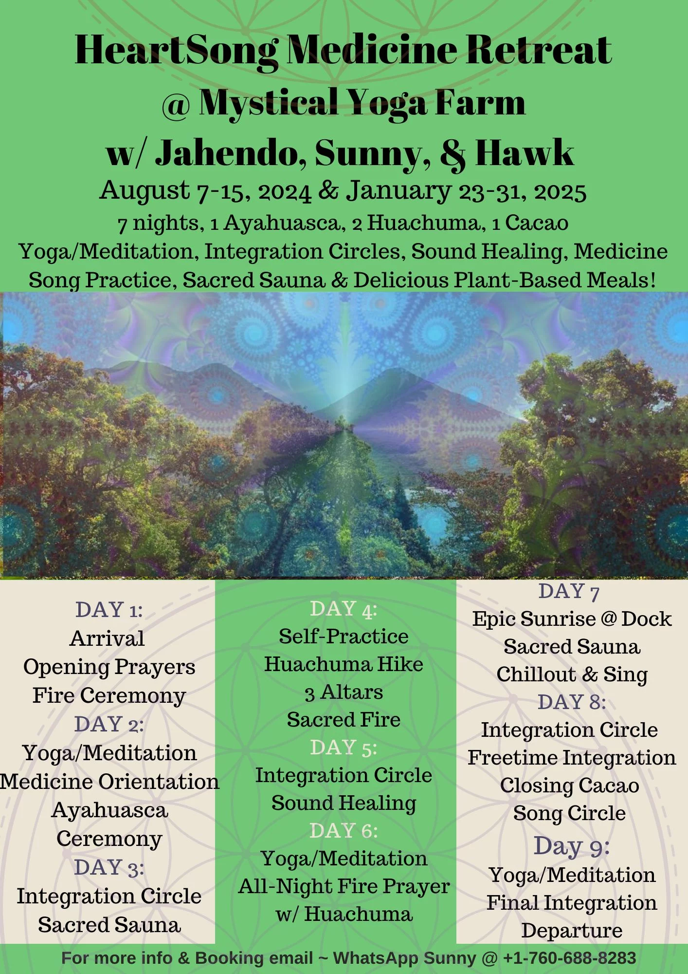 mystical yoga farm -heartsong singing retreat lake atitlan 2024 poster