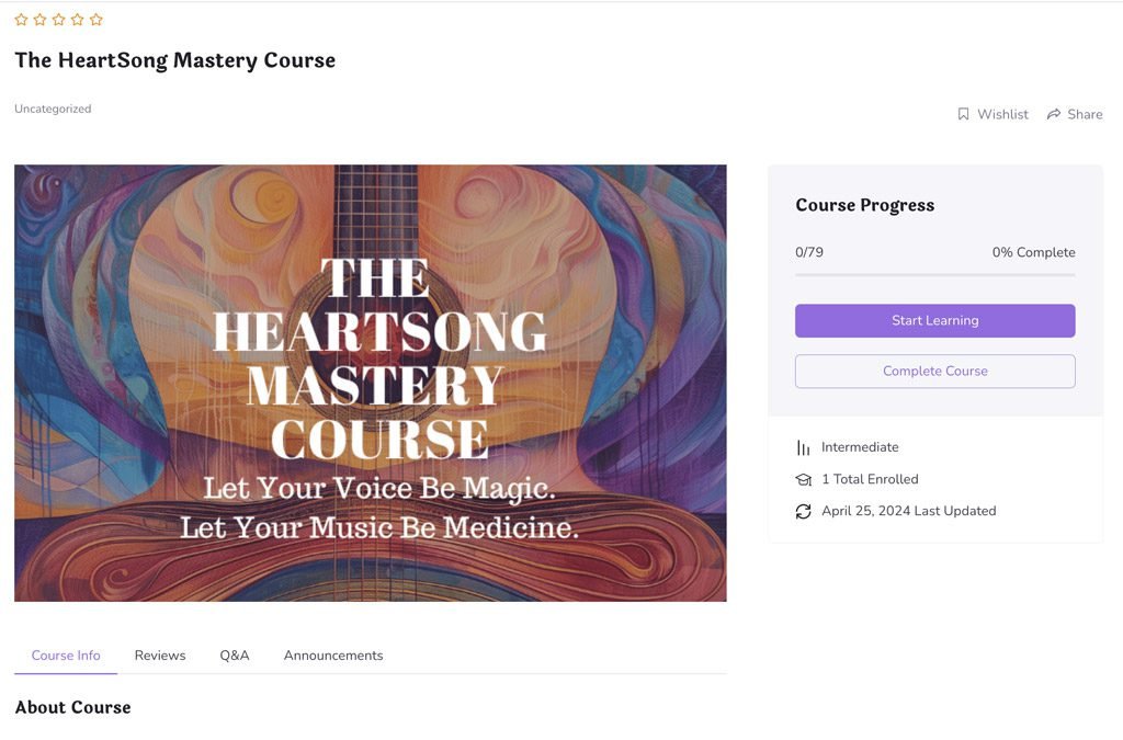 heartsong mastery course mystical yoga farm